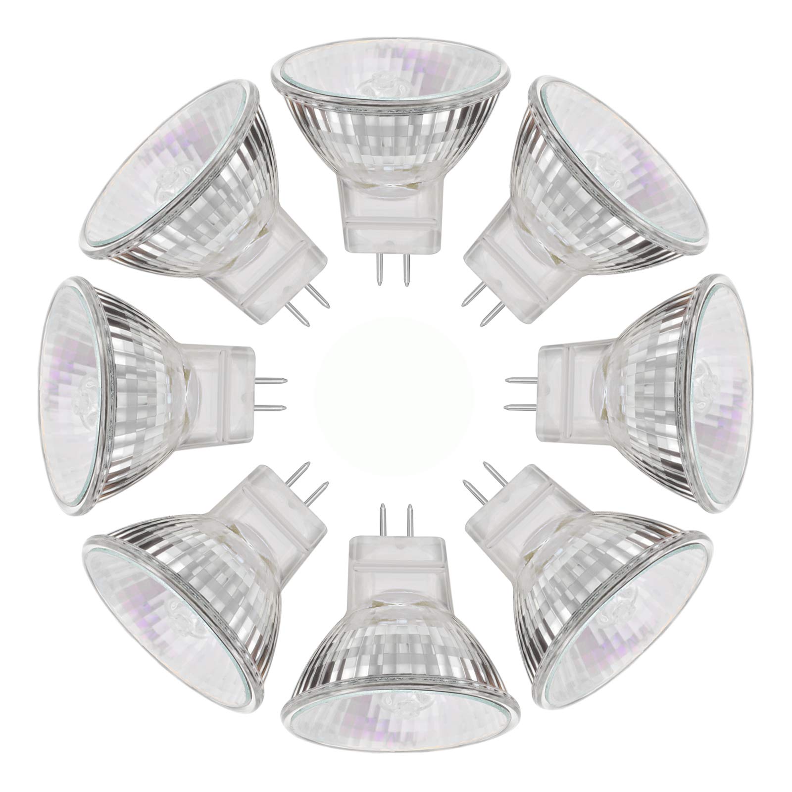 AHEVO MR11 Halogen Light Bulbs, 20W 12V MR11 GU4 Halogen Spotlight Bulbs, GU4 Bi-Pin Base,Warm White 2700K,35mm Diameter,8 Packs
