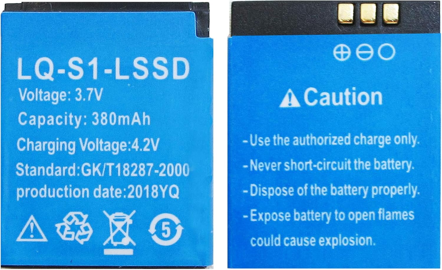 LQ-S1-LSSD-Akku für Smartwatch-Telefon 380mAh-Akku für LQ-S1-LSSD ...