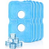 Nature Pulito 4 Reusable Slim Ice Packs for Lunch Boxes &amp; Coolers | 7.08" L x 4.72" W BPA-Free Quick Freeze Ice Packs, Long-Lasting Ice Packs for Outdoor Work Beach Camping Fishing