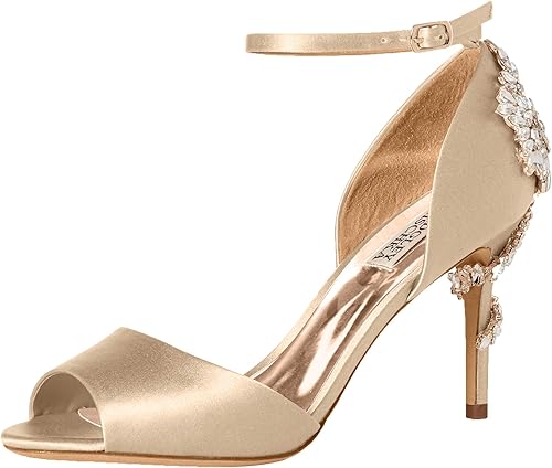 Badgley Mischka Women S Vienna Heeled Sandal Ivory Satin 7 5 Uk