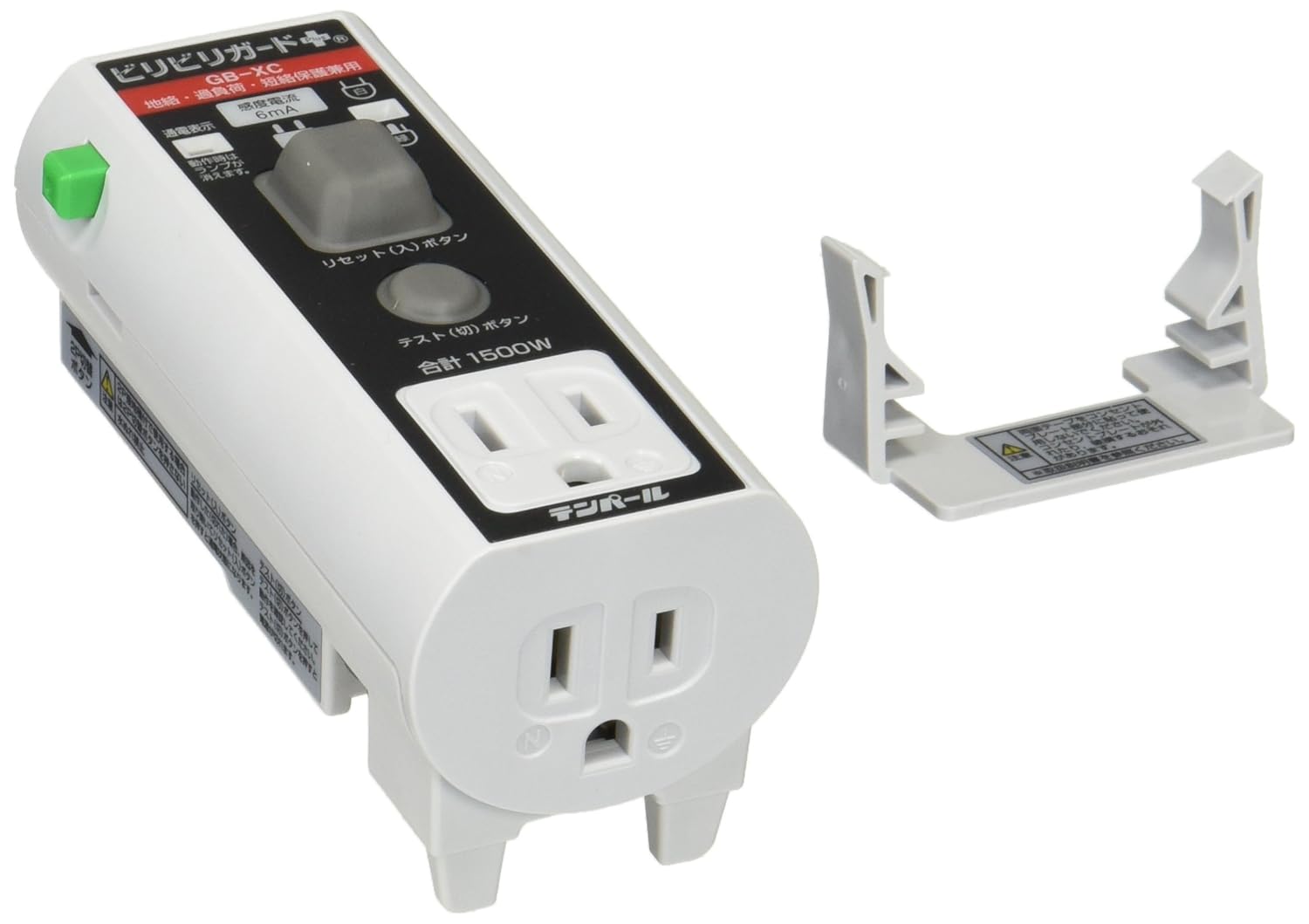 Amazon テンパール工業 接地極付プラグ形漏電遮断器 ビリビリガードプラス 地絡・過負荷・短絡保護兼用 100V・15A・6mA 差込接続方式 GBXC1506 電気制御機器