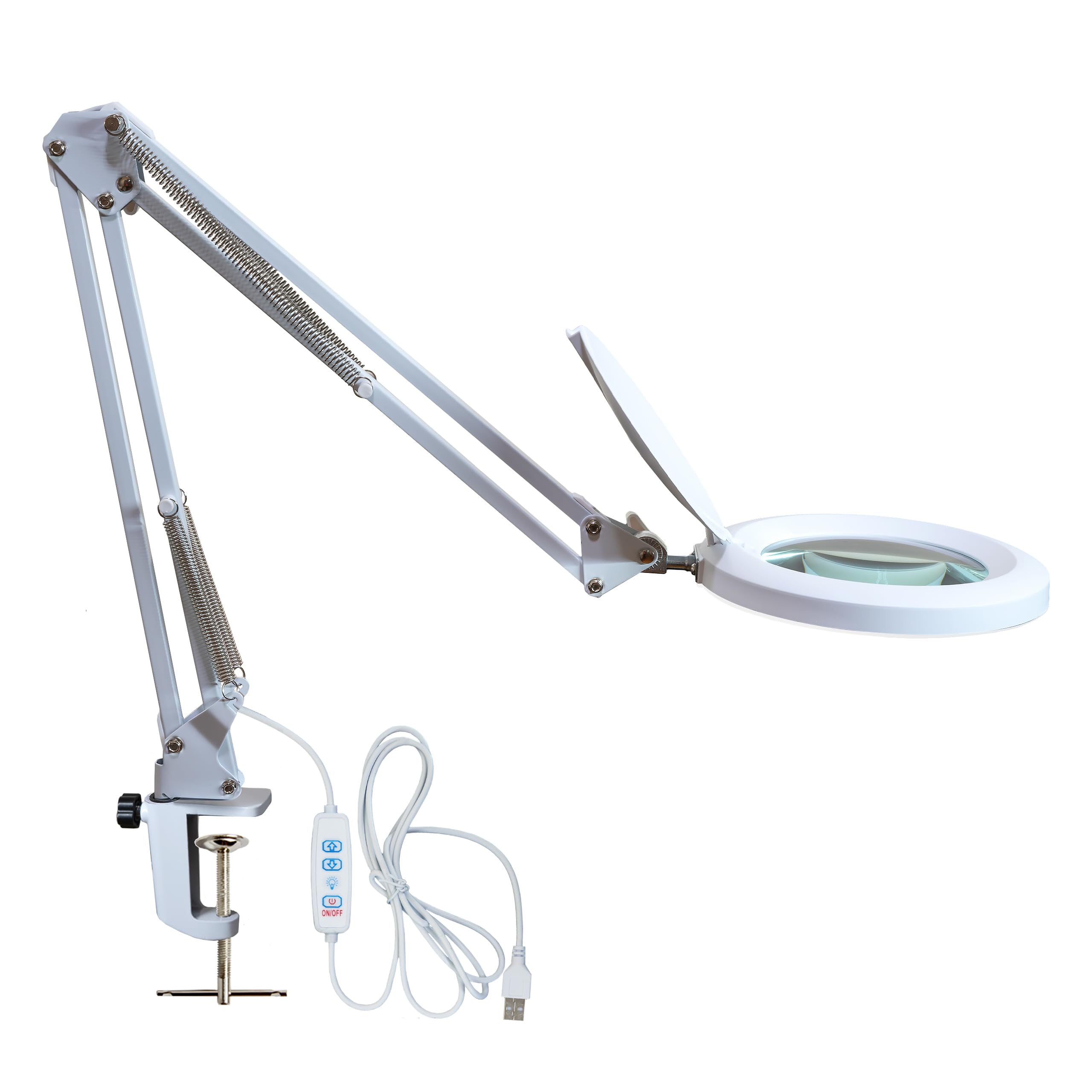 Photo 1 of Neatfi LED Magnifying Lamp with Clamp | 2.25x Magnification | 120 SMD LEDs | 1,200 Lumens | 12W | Adjustable Color Temperature Desk Lamp Magnifier (White-3, 5-Diopter)