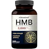 NatureBell HMB 3,000mg, 300 Capsules | Triple-Strength Supplement for Lean Muscle Mass Support, Aids Against Muscle Breakdown in Men &amp; Women*, Non-GMO &amp; Gluten-Free