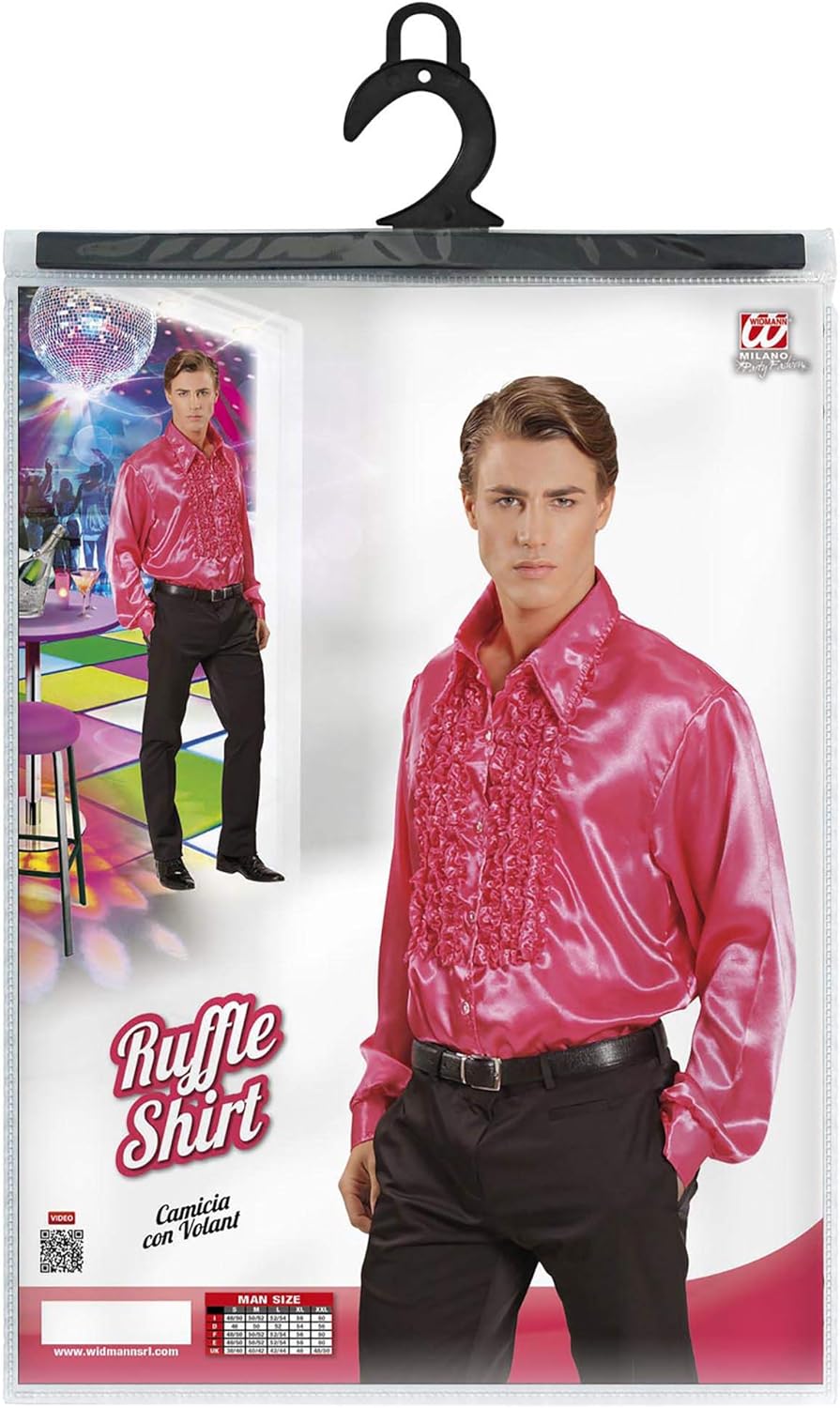 Widmann Widman Satin Shirt With Pleated, Pink, XXL - Image 3