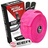 SEER Bike Bar Tape – New Ultra-Soft Polymer Handlebar Tape for Road & Gravel Bikes, Comfortable Anti-Vibration Cycling Tape, Complete Kit with 2 Rolls, End Plugs & Finish Strips (Pink)