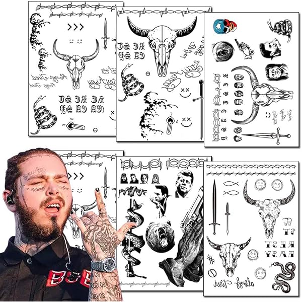Bristol Novelty Temporäres Pop-Art-Tattoo – Witziges Gesicht, Unisex, Einheitsgröße
