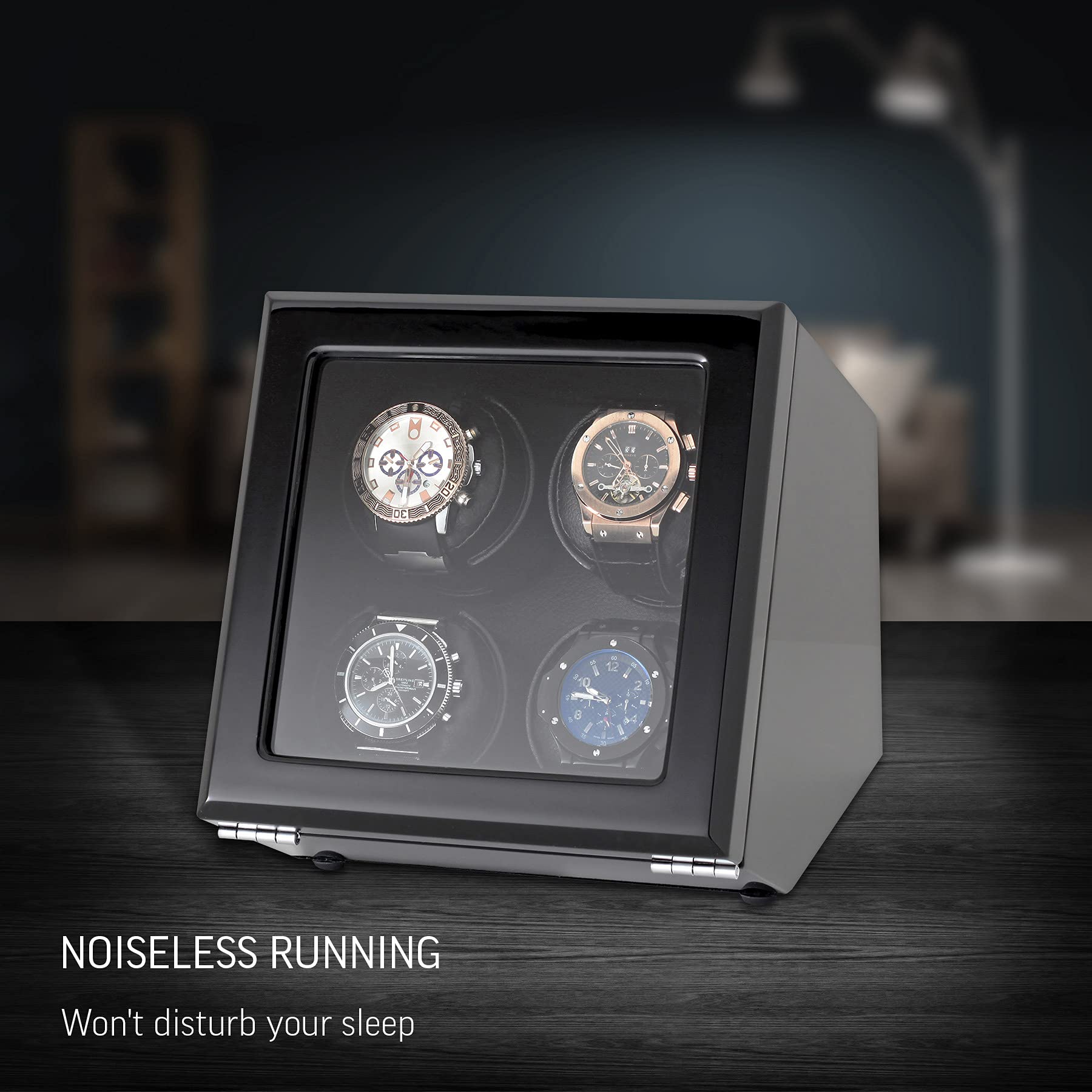 4 Watch Winder for Automatic Watches with Motor-Stop Option