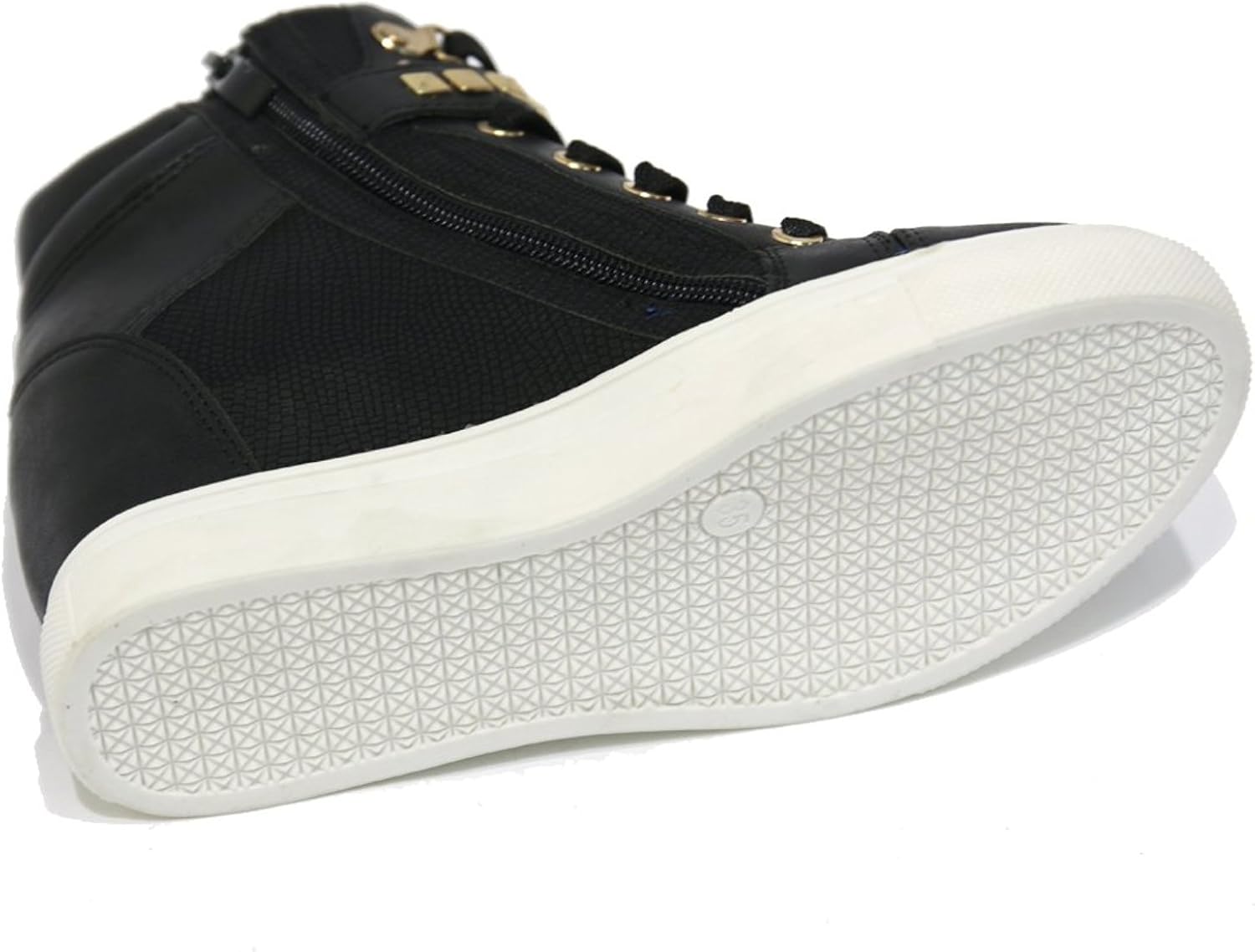 ladies black and gold trainers