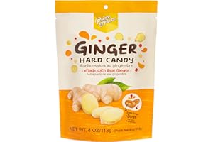 Prince of Peace Ginger Hard Candy with Center-Filled Ginger Burst, Made with Real Ginger, 4 oz Bag - Bold and Spicy Flavor, Natural Digestive Aid, Individually Wrapped