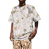 UOUA Mens Graphic Tees Vintage T-Shirts Oversized Letter Print Casual Crewneck Cotton Top Short Sleeve Rapper Streetwear