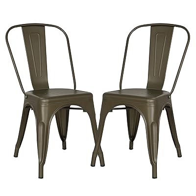 Poly and Bark Trattoria Bronze Metal Dining Side Chair
