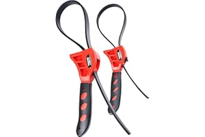 SMART JERRY - Rubber Strap Wrench Plumbing | 2-Pack Anti-Scratch Belt Wrenches for Shower Heads, Oil Filter, Pipes & Drain | Adjustable Shower Head Wrenches | Oil Filter Strap Wrench