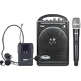Hisonic HS122BT-HL Portable and Rechargeable PA System with Dual UHF Wireless Microphones & Bluetooth Connection
