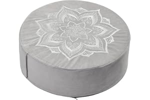 hunnidspace Meditation Cushion with Washable Premium Velvet Cover,100% Memory Foam Square Floor Cushion and Buckwheat Cushion Seating for Adults and Children Sitting, Yoga, Reading
