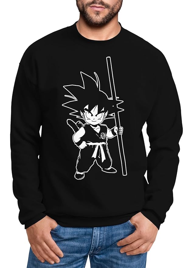 MoonWorks Sweatshirt Herren Son Goku Child Super Saiyajin Dragonball Z Pullover Ohne Kapuze