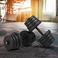 NFPSHOP 66 lbs Adjustable Dumbbell Sets 2 in 1 Free Weights Dumbbells with Anti-Slip Metal Handle for Men and Women Strength Training Home Gym Workout Equipment for Full Body Workout Fitness(Pair)