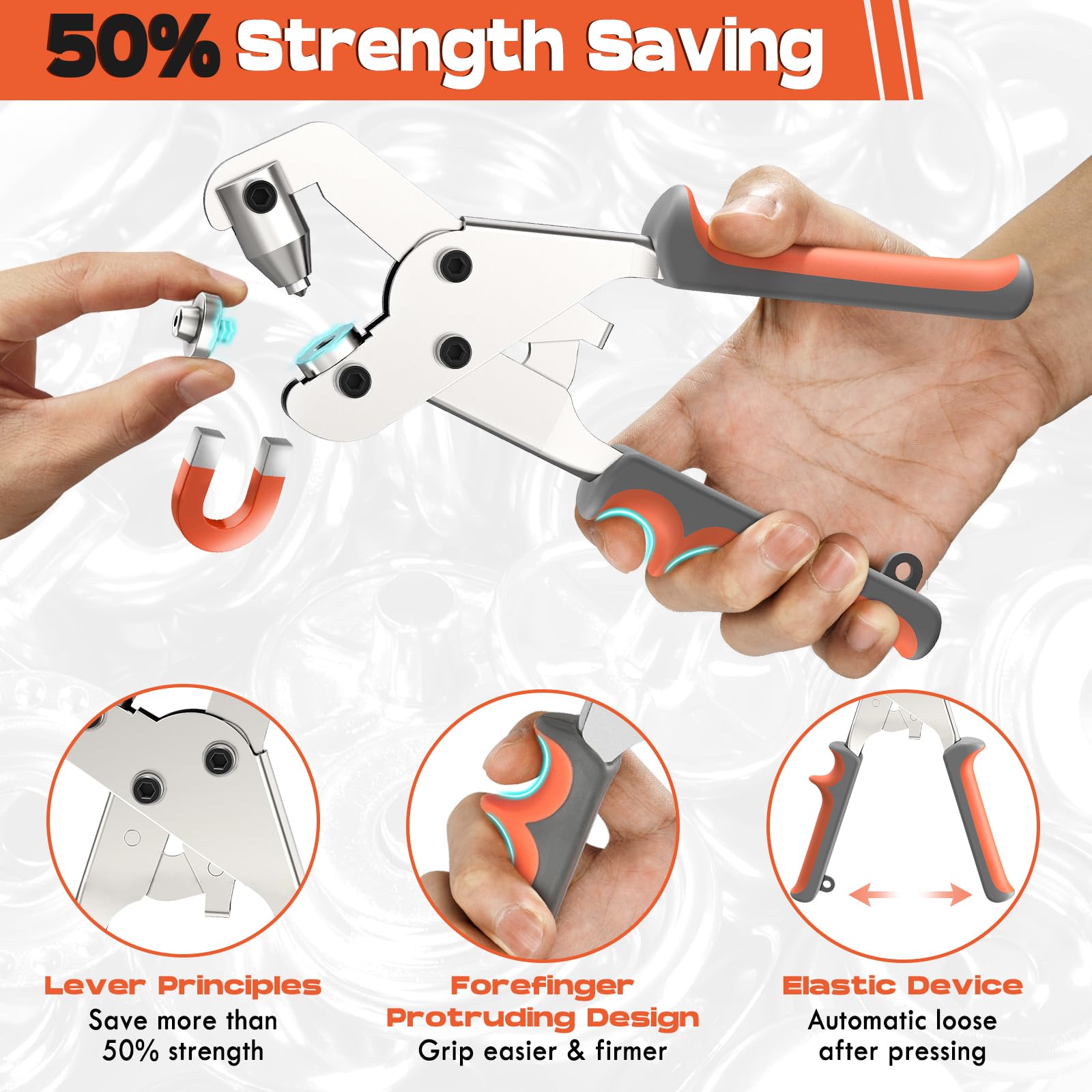 NEU MASTER Snap Fastener Tool, Heavy Duty Snap Fastener Kit with 140pcs Snap Buttons, Handheld Snap Pliers Canvas Repair Kit for Leather, Boat Covers, Marine Canvas, Tarp, Fabric