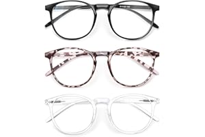 IBOANN Blue Light Blocking Glasses Women/Men, Round Fashion Retro Frame, Vintage Fake Eyeglasses with Clear Lens