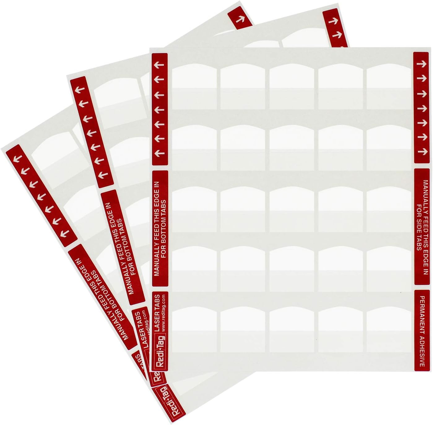 Redi-Tag Laser Print Customizable Index Tabs, Permanent Adhesive, 1-1/8 x 1-1/4 Inches, Bulk Packed, 375 Tabs per Pack, White (39017) : Office Products