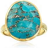 Ross-Simons Turquoise Ring in 18kt Gold Over Sterling
