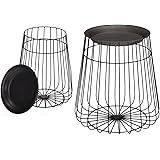 ELEGAN Modern Round Metal Side End Table, Set of 2