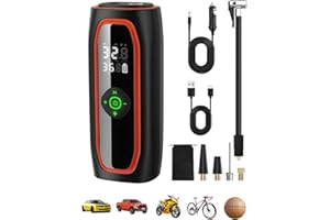 Tire Inflator Portable Air Compressor,220 PSI High-Performance Tire Inflator,7500 mAh 12V DC Car Air Pump with Digital Pressu