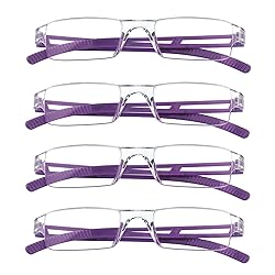 LifeArt 4 Pairs Reading Glasses, Blue Light