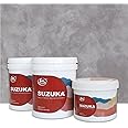 SUZUKA Strato Texture Paint SCT-304, Limewash Effect Paint, Matte Wall Paint, Lime Plaster, Venetian Interior Paint, Primer and Wax Top Coat included, Granite Grey
