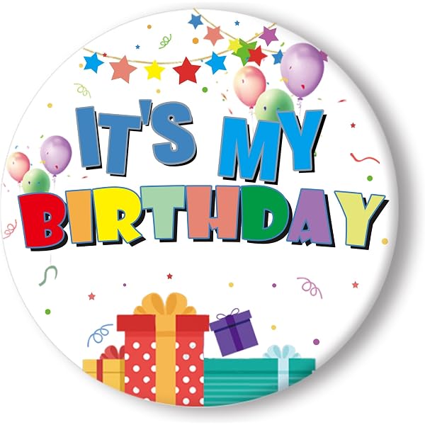 Pin's Anniversaire Coloré - 'C'est Mon Anniversaire' - Diamètre 5,8 Cm - Badge Fleuri Tropical Pour Tous