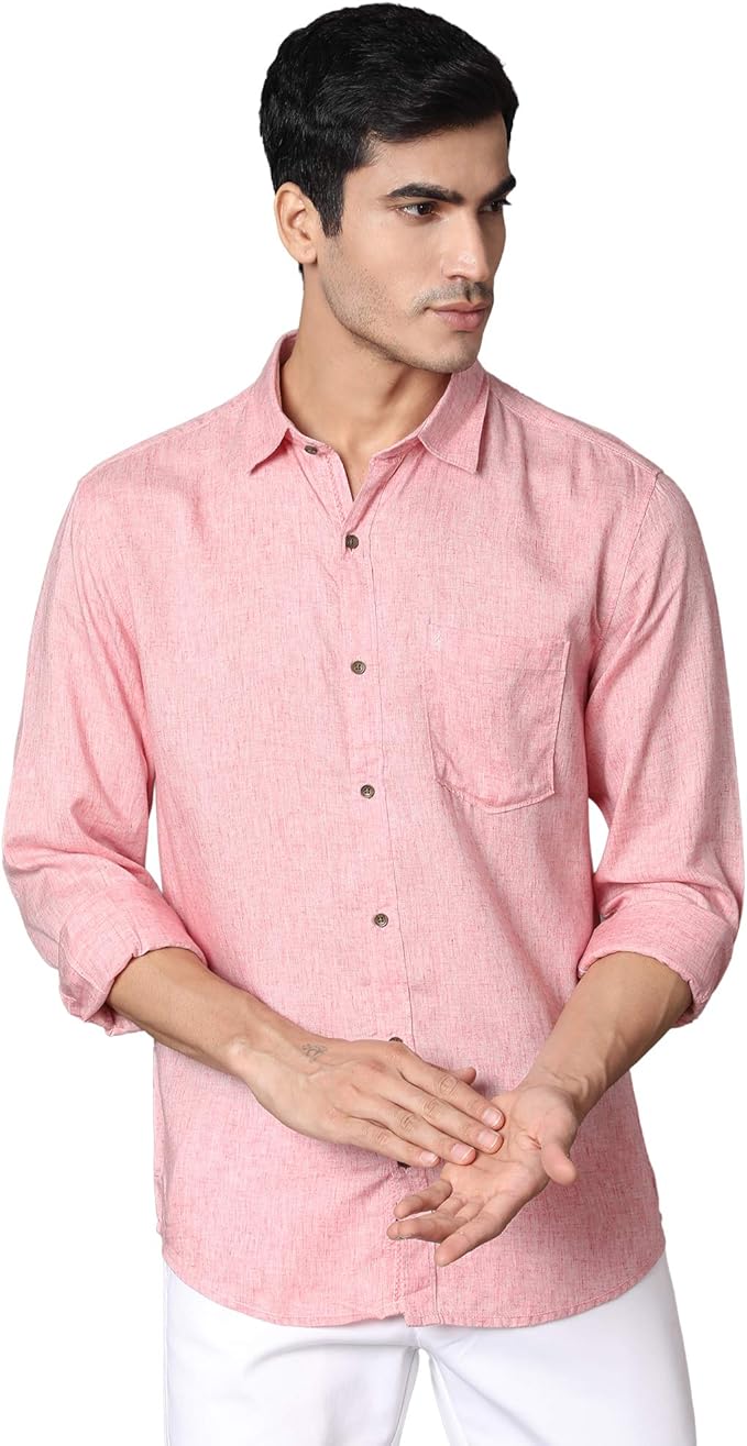 Callino London Men's Saffron Plain Slim Fit Casual Cotton Shirt Amazon