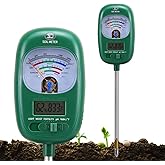 7-in-one Soil Test Kit, Soil Moisture Meter/PH Meter/Sunlight Intensity/Fertility Soil Tester, LCD Display Air &amp; Soil Hygrometer Temperature for Hous Plants Garden, Farm, Lawn Care Moisture Meter