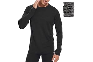 MERINNOVATION Merino Wool Base Layer Tops for Men 100% Merino Wool Thermal Shirt Long Sleeve