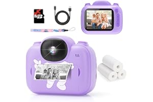 TRAYOO Kids Camera Instant Print, 3.5'' Kids Digital Camera Instant with 1080P HD Photos & Videos, Christmas Birthday Gifts for Girls Boys Age 3-12 (Purple)