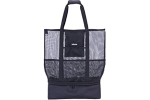 Leberna Large Beach Foldable Lightweight - Beach Toy Bag Mesh Bag for Swimming Pool Sand Toys