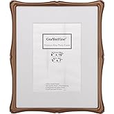 8 x 10'' Premium Alloy Bronze Finish Photo Frame with Acid Free 5x7'' Mat - Vintage Style Hi End Décor Frames 5x7'' with Velvet Back for Desktop and Wall Hanging.