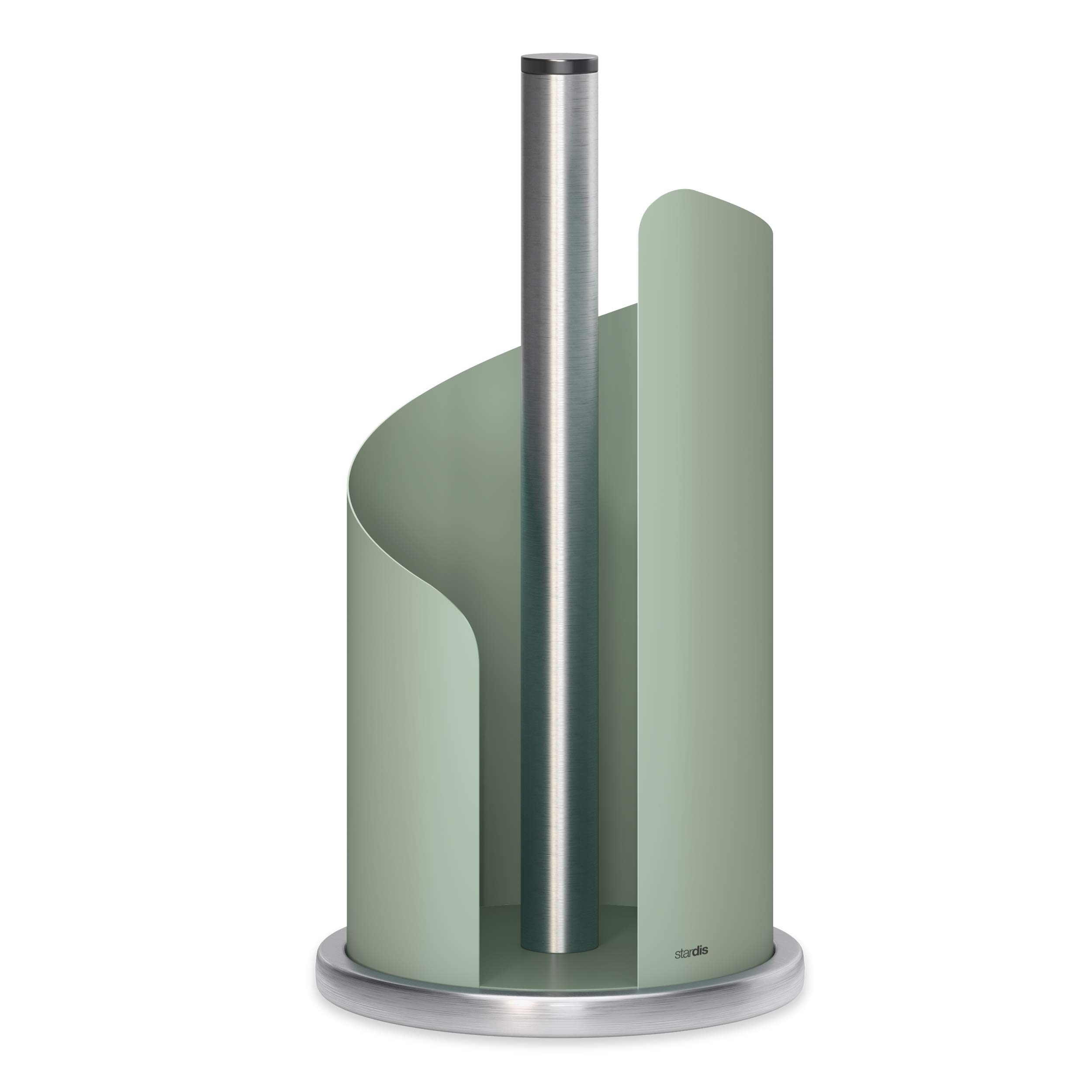 Stardis Kitchen Roll Holder, Stainless Steel/Matte Coated, Diameter: 15 cm Roll Holder, Green (Agave green)
