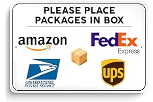 DIMARONGTON Place Package in Box Sign, Reflective12 x 8 Aluminum Please Leave Packages Here Sign