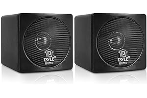 Pyle 3" Mini Cube Bookshelf Speakers, Compact Stereo Speakers for Home Audio, Desktop, and TV, Clear Full-Range Sound, Pair (