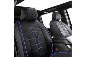 BALLIOL Pickup Seats Covers Compatible with Toyota Tacoma 2005-2023 SR SR5 TRD Pro TRD Sport Trall Special Edition Faux Leather (Blue,5 Sets Full Seat)