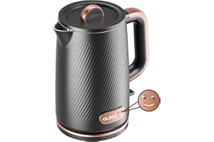 OLEGA Electric Tea Kettle: 1200W Fast Boil Electric Water Kettles 1.5L | Stainless Steel Kettle; Large Electric Water Kettle; Plastic Free Teapot; Auto Shut-Off Water Boiler; Fast Boil Kettles