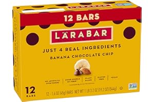 LÄRABAR Larabar Banana Chocolate Chip, Gluten Free Vegan Fruit & Nut Bars, 12 ct