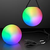 LED Poi Ball Swirling Light Rave Toy (Set of 2) Color Changing Poi Balls