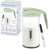 Masontops Breast Milk Storage Kit - 24oz Airtight Mason Jar with Handle, Marker & Stick-on Thermometer for New Moms