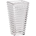 MCMCNCUIU Crystal Vase, Large Crystal Vase for Flowers, Clear Glass Vase, Large Flower Vase, Modern Vase for Living Room, Bedroom, Kitchen, Dining Table, Mantle, Wedding, 9 Inches