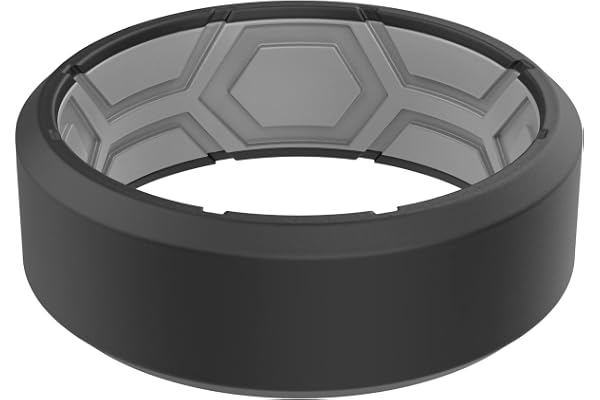 ThunderFit Men Breathable Air Grooves Silicone Rings Wedding Bands 8mm Wide 2.4mm Thick - 1/2/3/4/6/7 Variety Multipack