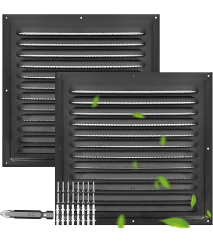 Byson Gravity Grille – 8x8 Inch Anodized Aluminum Shutter For Wall & Crawl Space Ventilation – Weatherproof Louvered Exhaust Air Vent