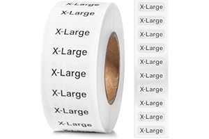 SUTTER SIGNS 250pcs X-Large Clothing Size Strip Labels, 1.25" x 5" Labels, X-Large, 250/Roll, Clear Clothing Size Strip Sticker for Shirts, Pants, Accessories, Retail Clothing