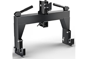 Garvee 3 Point Quick Hitch for Category 1 & 2 Tractors, 3000 LBS Lifting Capacity Tractor Quick Hitch with 2 Receivers Betwee
