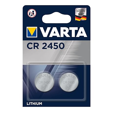 Varta 2966 Knopfzelle Lithium (6540 CR 2450, 2er Blister)