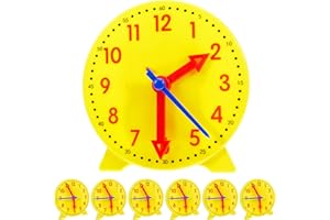 Henoyso 48 Pcs Teaching Clock Kit for Kids to Tell Time Mini Teaching Clock Bulk for Student Early Basic Math Skills Development Teacher and Classroom Supplies